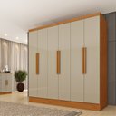 Ver imagem 2 de Guarda Roupa Casal 6 Portas Bariloche Tcil Cinamomo/off White