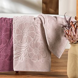Toalha de Banho Velvet Flower Rosa Secrets 68x1,40m - 1