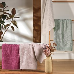 Toalha de Banho Velvet Flower Rosa Secrets 68x1,40m - 4