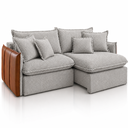 Ver imagem 1 de Sofá Retrátil Madri com Assento Soft D28 e Almofadas Soltas:Boucle Cinza/1.80