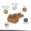 Ver imagem 3 de Sofá Ilha Sala de Estar Dakota 3 Módulos 454cm Encostos Almofadas Soltas Pu Caramelo G33 - Gran Belo
