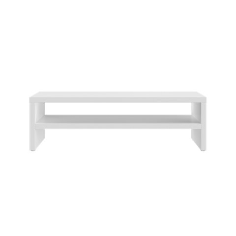 Aparador para monitor, apoio de mesa para monitor, prateleira mesa Cor:Branco