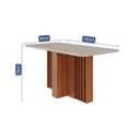 Ver imagem 2 de Mesa para Sala de Jantar Isadora 1,60 c/Vidro Marrom/Cinamomo/Offwhite