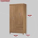 Ver imagem 4 de Kit Guarda Roupa Solteiro 4 Portas Lótus Cômoda Astral - Amêndola Touch
