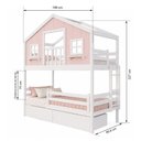 Ver imagem 4 de Beliche Infantil Casinha Dos Sonhos com Varanda 02 Gavetas e Grade de Proteção Madeira Maciça