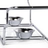 Rechaud Retangular Duplo em Vidro com Alças Inox Gourmet Mix - 7