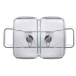 Rechaud Retangular Duplo em Vidro com Alças Inox Gourmet Mix - 6