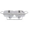 Rechaud Retangular Duplo em Vidro com Alças Inox Gourmet Mix - 1