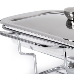 Rechaud Retangular Duplo em Vidro com Alças Inox Gourmet Mix - 8