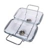Rechaud Retangular Duplo em Vidro com Alças Inox Gourmet Mix - 4