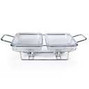 Ver imagem 5 de Rechaud Retangular Duplo em Vidro com Alças Inox Gourmet Mix