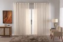 Ver imagem 2 de Cortina Sala Voal Quadriculado Charm Decoraçao 6,00x2,50:palha