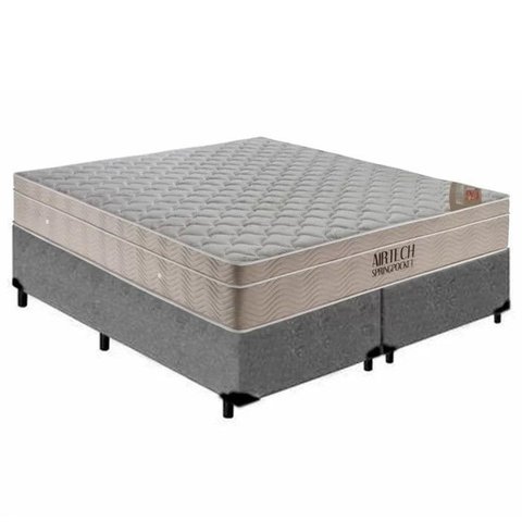 Cama Base Queen Bipartido Molas Ensacadas Airtech Springpocket 158x198 Cinza - Ortobom