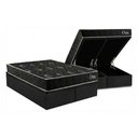 Ver imagem 1 de Cama Box Baú Queen + Colchão Ortopédico Kappesberg D28 Anatômico Onix + Base Crc Corano Black