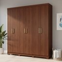 Ver imagem 1 de Guarda-Roupa Casal 6 Portas com Pés 199cm 100% MDF Paraty Espresso Móveis Marrom/Jequitiba