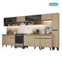 Ver imagem 3 de Armário de Cozinha Completa Atlanta Wave com Vidro Carraro Amêndoa