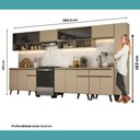 Ver imagem 7 de Armário de Cozinha Completa Atlanta Wave com Vidro Carraro Amêndoa