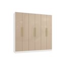 Ver imagem 1 de Guarda-Roupa 6 Portas Kappesberg N538 4 Gavetas Branco/Macadamia SE