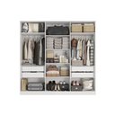 Ver imagem 3 de Guarda-Roupa 6 Portas Kappesberg N538 4 Gavetas Branco/Macadamia SE