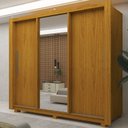 Ver imagem 1 de Guarda-Roupa Casal 3 Portas com 2 Gavetas com 1 Porta Espelho com Pés 100% MDF Roma