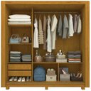 Ver imagem 4 de Guarda-Roupa Casal 3 Portas com 2 Gavetas com 1 Porta Espelho com Pés 100% MDF Roma