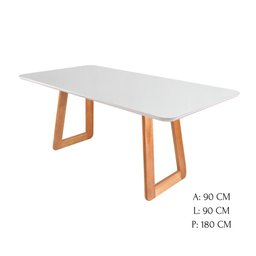 Conjunto de Mesa Arka 2,00m com 6 Cadeiras Arka - Mdf Laminado e Madeira Maciça - Távoli Decor - 5