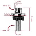 Ver imagem 2 de Base P/tubo Misturador Lavatório 1/2" X 3/4" Latão Cromado Tabuque - 5391tbq