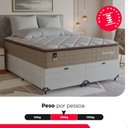 Ver imagem 5 de Cama Box Baú Queen + Colchão Comfort Class Pillow Top Bege/suede Branco