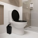 Ver imagem 2 de Assento Vaso Sanitário Almofadado Oval Preto + Lixeira Preta 8l com Tampa Click