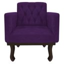 Ver imagem 7 de Kit Diva Recamier Juliana 140cm Lado Direito e 02 Poltronas Classic Suede Roxo - Amarena Móveis
