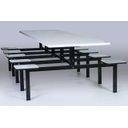 Ver imagem 1 de Mesa Refeitório 10 Lugares com Bancos Acoplados