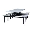 Ver imagem 3 de Mesa Refeitório 10 Lugares com Bancos Acoplados
