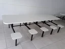 Ver imagem 2 de Mesa Refeitório 10 Lugares com Bancos Acoplados