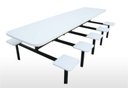 Ver imagem 4 de Mesa Refeitório 10 Lugares com Bancos Acoplados