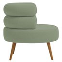 Ver imagem 4 de Poltrona Minimalista Mabel Pés Palito Castanho Bouclé Verde Claro - Nexta Casa
