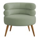 Ver imagem 3 de Poltrona Minimalista Mabel Pés Palito Castanho Bouclé Verde Claro - Nexta Casa
