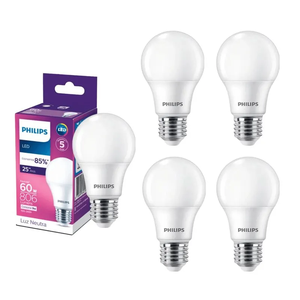 Kit 5 Lâmpadas Led Philips 9w 6500k Luz Branca Bivolt