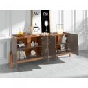 Ver imagem 3 de Conjunto Aster Jogo Cristaleira Buffet 1.9 Bia Cinza Perola Cedro Casa D Móveis