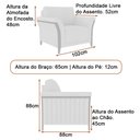 Ver imagem 4 de Poltrona Decorativa 102cm Perry Linho Cinza - Sallar Home