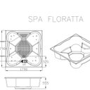 Ver imagem 2 de Spa Quadrado 6 Lugares Top Line Floratta Relax Ouro Fino
