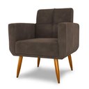 Ver imagem 1 de Poltrona Decorativa Havana Veludo Marrom E-426