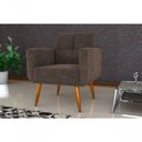 Ver imagem 2 de Poltrona Decorativa Havana Veludo Marrom E-426