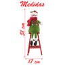 Boneco De Neve Natal Em Tecido Escada 51cm - 2