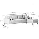 Ver imagem 5 de Sofá Beny com Chaise Direita, 2,60x1,40m, 4 Lugares, Linho, Base em Madeira.