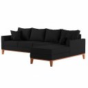 Ver imagem 2 de Sofá Beny com Chaise Direita, 2,60x1,40m, 4 Lugares, Linho, Base em Madeira.