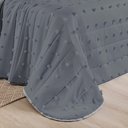 Ver imagem 2 de Cobre Leito Casal Padrão Poppy Micropercal 300 Fios 3 Peças Cor Cinza Escuro