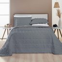 Ver imagem 4 de Cobre Leito Casal Padrão Poppy Micropercal 300 Fios 3 Peças Cor Cinza Escuro