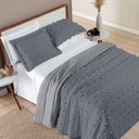 Ver imagem 1 de Cobre Leito Casal Padrão Poppy Micropercal 300 Fios 3 Peças Cor Cinza Escuro