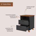 Ver imagem 4 de Gaveteiro 2 Gavetas com Nicho Pequeno Daya Freijó/preto