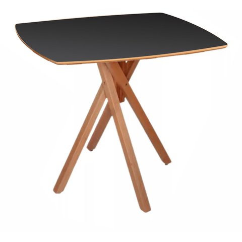Mesa Quadrada Especial em Madeira de 80cm June na Cor Preta